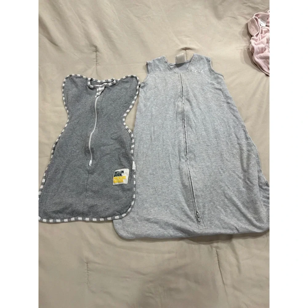 Halo SleepSack Small & Bellin Born Packers Raised Swaddle Bundle Gray 0-6 Months